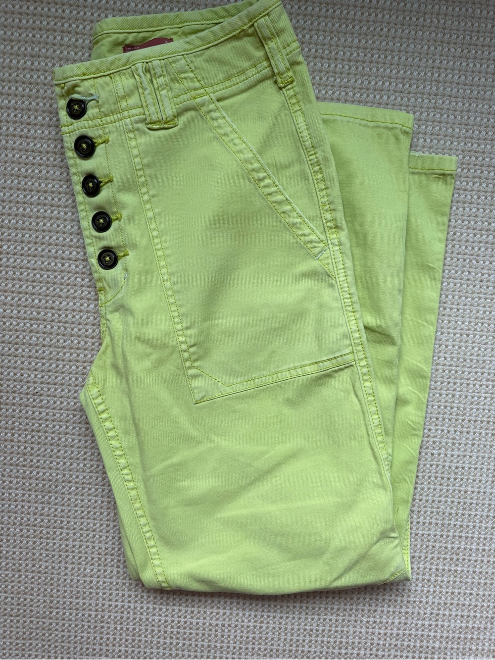 Pilcro Neon Lime Cotton Pants